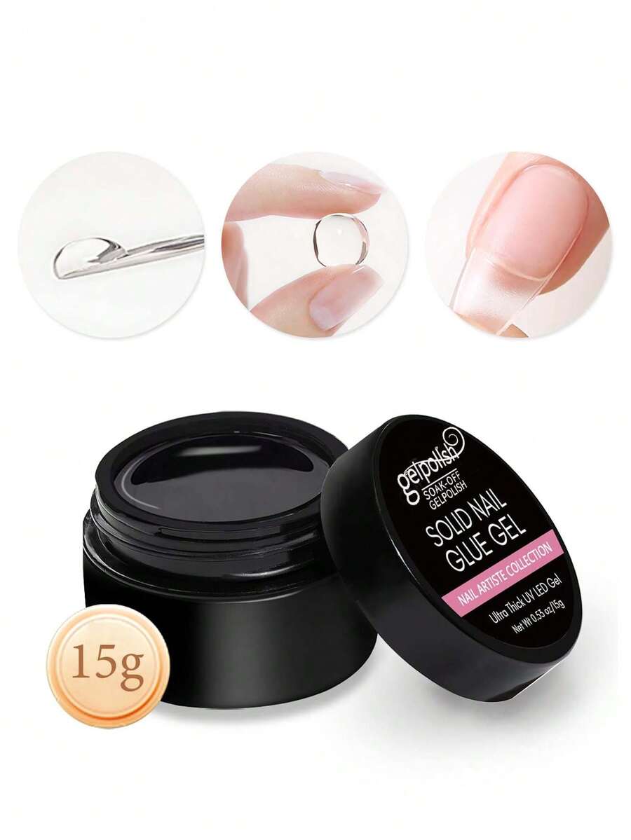15g UV Cured Acrylic Nail Glue, Strong And Transparent, Suitable For Nail Art Stickers - Clear - View 1
