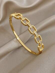 Geometric Knot Bangle Bracelet For Women Twisted And Link Golden Stackable Bangle Bracelet For Daily Party Set Jewelry Christmas Gifts - Multicolor - View 5