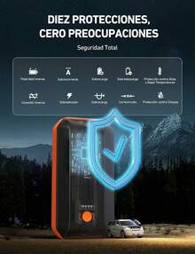 AstroAI B8 Arrancador De Batería para Coche, Cargador de Batería de Auto y Jump Starter Carro De 12 V (7,0 L Gasolina / 5,5 L Diésel).Incluye Luz Led Y Todos Los Accesorios (Naranja) - Naranja - Ver 1