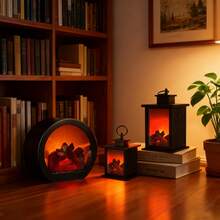 [Retro Flame Fireplace Lights] Flame Fireplace Lights | Artificial Charcoal Flame Lights, Battery & USB Powered Retro Style Decorations, Interior Patio Decorations - 799 - Xem 6