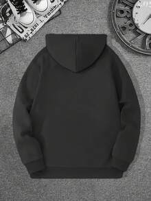 Boys Casual Hoodie With Messi Graphic Print - White Polyester Sweatshirt, Regular Fit, Back To School Gift For FallWinter, Sports-Themed Design, Casual Wear HoodieHoodiePolyester Hoodie Graphic Hoodies With Style Boys & Girls Christmas Outfits  Funny  Ideal For Christmas And Winter Fgift Printed & Shipped In USA - màu đen - Xem 3