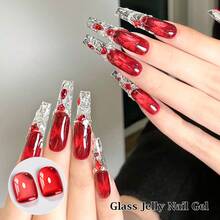 FOUR LILY 10ml 红色果冻凝胶指甲油 - 可卸 UV LED 指甲凝胶，不含酒精，适合 DIY 和美甲沙龙使用 - 彩色 - 查看 5