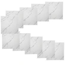 Placa Adesiva Autocolante Marmore Falso Kit 10 Uni Papel Parede Decoraçao Sala Estar Cozinha Banheiro Obra Reforma Casa - Branco - Visão 1