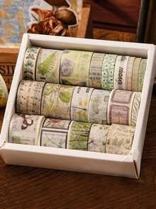 20 Rolls Vintage Washi Tape Set, Suitable For Scrapbooking, Diary, DIY Decoration, Fashion Washi Tape, Great Gift For Friends Planner - Multicolor - View 4