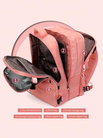 Myco 可扩展旅行背包，航空登机包，飞机背包，单肩包，轻便女士旅行背包，2025新款简约初中生旅行清新大容量旅行包，电脑登山包，尼龙材质，返校礼物