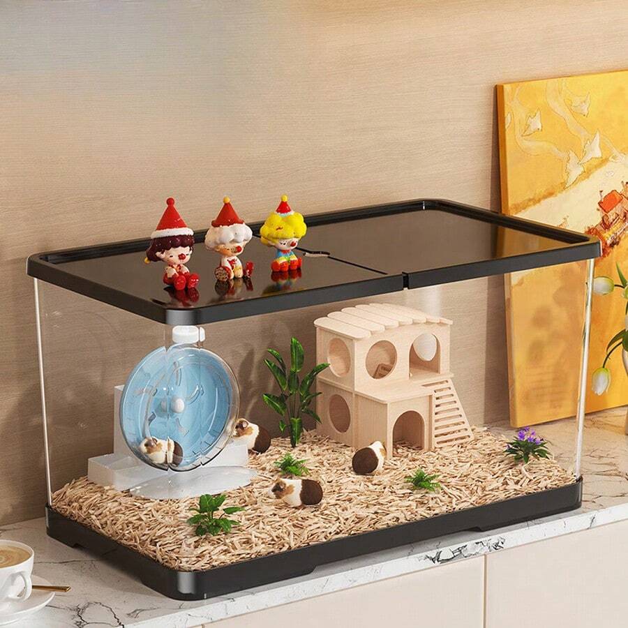 Acrylic Transparent Hamster Cage, Luxury Villa Hamster Cage, Anti-Escape Hamster Cage, Small House - B - View 1