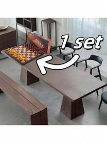 高级磁性折叠国际象棋棋盘套装（优质塑料材质，仿木纹，非实木）| 便携旅行 | 棋子不易丢失，易于收纳 | 适合家人朋友、国际象棋爱好者和游戏玩家 | 圣诞节、万圣节、感恩节礼物，也适合搭配跳棋、旅行国际象棋、家庭游戏之夜等场合。设计紧凑，方便携带，棋子品质优良，易于收纳，棋盘游戏，磁性国际象棋，适合朋友聚会、策略游戏玩家。 - 銅色 - 查看 9