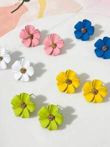 Elegant Floral Design Earrings, Bohemian Cute Style, Lovely Gift For Women, Casual Daily Wear - Floral Design Earrings - View 2