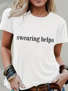 "Insults Are Helpful" Funny Sarcasm T-Shirt - Bold Statement Casual Round Neck Tee Suitable For Daily Wear,  Humor Gift & Conversation Starter (Machine Washable) Unisex Graphic T Shirts Unisex Casual Tee - 灰色 - 查看 11