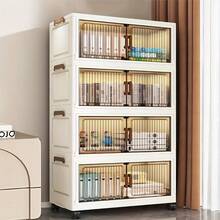 Spacious & Wide Surface Portable Storage Organizers - Stackable Storage Bins With Lids/Wheels/Rolling Drawers, Roomier Foldable Storage Boxes With Lids & Wheels, Foldable Plastic Storage Cabinets For Closet Organization, Multi-Layer Pulley Rack, Dustproof Toy/Clothes Containers For Home Office Dorm & Back To School - 白色 - 查看 6