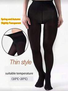 Leggings Plus Size com Forro Térmico Grosso para Mulheres de 36 a 113 kg, Calças de Cintura Alta com Estribo, Macias e Confortáveis em Fleece para Outono/Inverno, Também Disponíveis em Versões de Primavera/Lã Fina. - Preto - Ver 5