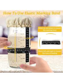 1 Set 24oz Glass Fermentation Jar Kit With Markings And Lid, Includes Scraper And Cover, For Bread Dough, Sourdough, Kombucha, Soy Sauce Fermenting Crock With Lid - Multicolor - View 5