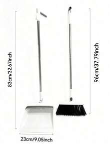 1 Set Home Broom & Dustpan Cleaning Kit, Long Handle Floor Cleaning Broom & Dustpan Set With Rotating Brush Head, For Sweeping Dust And Debris, Suitable For Home, Kitchen, Room, Office, Cleaning Supplies, Back To School Essential