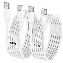 USB-C To Type-C Charging Data Cable [3.3FT/6.6FT] Long Distance Fast Charging Cable,USB-C Power Cord Compatible With IPhone17/16/15 Pro/Pro Plus/Pro Max,WithSamsung Galaxy S25/S24/S23/S22,IPad Pro/Air & More,Phone Charger Cable - White - View 12