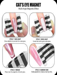 This 5D Automatic Nail Art Magnetic Tool Is Suitable For Cat's Eye Gel Polishing, Strong Magnetic Nail Art, Wide-Edge Lighting, French Nail Art Effect And DIY Nail Art. Suitable For DIY Family Nail Salons, Nail Supplies, Nail Tools, Back-To-School Season, Nail Art, Patch Nail Art, Manicure And Foot Massage Tools. Valentine's Day Gifts, Christmas Gifts, Friends' Gifts, Ladies' Gifts. - Multicolor - View 10