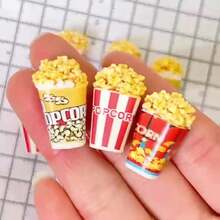 Miniaturrealistischer 3D Popcorn Eimer, DIY Ohrringe Zubehör, Mikrolandschaft Requisite, Kunstharz Lebensmittel Spielzeug, Puppenhaus Dekoration, Schreibtisch Ornament, Fotografie Requisite, Szenerie Requisite, Geschenk zu Feiertagen, Geburtstagsgeschenk, Ostergeschenk, Oster Dekoration, Ramadan Geschenk, Ramadan Dekoration - Verschiedenfarbig - Übersicht 9