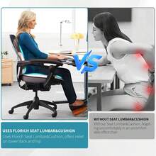 FLORICH Seat Cushion Lumbar Support Pillow For Office Chair, Car Lower Back Support, Ergonomic Desk Chair Pillow For Butt And Back Support Of Memory Foam Seat Pad(Grey) - 深灰色 - 查看 7