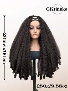 Afro Wig V Part Kinky Curly Wigs For Black Women Wear And Go Glueless U Part Wig With Unique Bouncy Curls In The End Synthetic No Leave Out Clip In 26 Inch - 彩色 - 查看 3