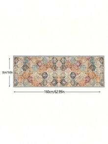 1pc Retro Moroccan Bohemian Flower Printed Kitchen Floor Mat, Non-Slip Oil-Proof Waterproof Area Carpet, Anti-Fouling Floor Mat, Only Used For Entrance, Kitchen, Living Room, Laundry, Bathroom Home Decoration, Room Decor, Hand Wash Home Decor Floor Mats Carpets Home Bathroom Decor Bath Rug Outdoor Rug Door Mat Fall Decor Bathroom Accessories Back To School Entryway Decor - Multicolor - View 17