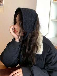 Fashionable Solid Color Pineapple Pattern Knitted Wool Warm Ear Muffs Headband, Multi-Functional Autumn/Winter Ear Warmers