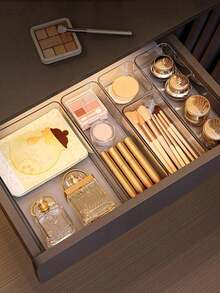 Bộ 1-7/9/16/25 hộp đựng đồ bằng nhựa trong suốt dùng cho phòng tắm và bàn làm việc, bộ hộp đựng đồ trong suốt, bộ khay đựng đồ trong suốt, vách ngăn ngăn kéo, hộp đựng mỹ phẩm, hộp đựng đồ đa năng đựng mỹ phẩm, chăm sóc da, văn phòng phẩm, đồ dùng linh tinh, thích hợp cho phòng tắm, nhà bếp, văn phòng, phòng ngủ, đồ dùng học tập, đồ dùng gia đình, tuyệt vời cho mùa tựu trường. - Trong sáng - Xem 3