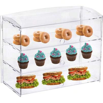 Vitrina para hornear, vitrina de acrílico transparente, caja de pan adecuada para encimeras de cocina, contenedor de pan, caja de pan adecuada para pan, galletas, cupcakes, fiestas, eventos