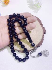 1 pieza Pulsera de 33 cuentas de oración de resina de 10 mm, de estilo árabe elegante y versátil, accesorio de lujo de resina colorida