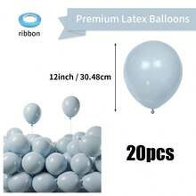 10/20/30/50/80pcs Dusty Blue Balloons Latex Party Balloons - 5/10/12/18inch Round Helium Dusty Gray Blue Balloons For Birthday Bridal Shower Wedding Gender Reveal Engagement Graduation Party Decorations - Gray Blue - View 16