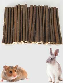 100克 15厘米 柳枝，宠物磨牙玩具，干柳条，适用于仓鼠、兔子和豚鼠，兔子用品，情人节礼物 - 彩色 - 查看 1