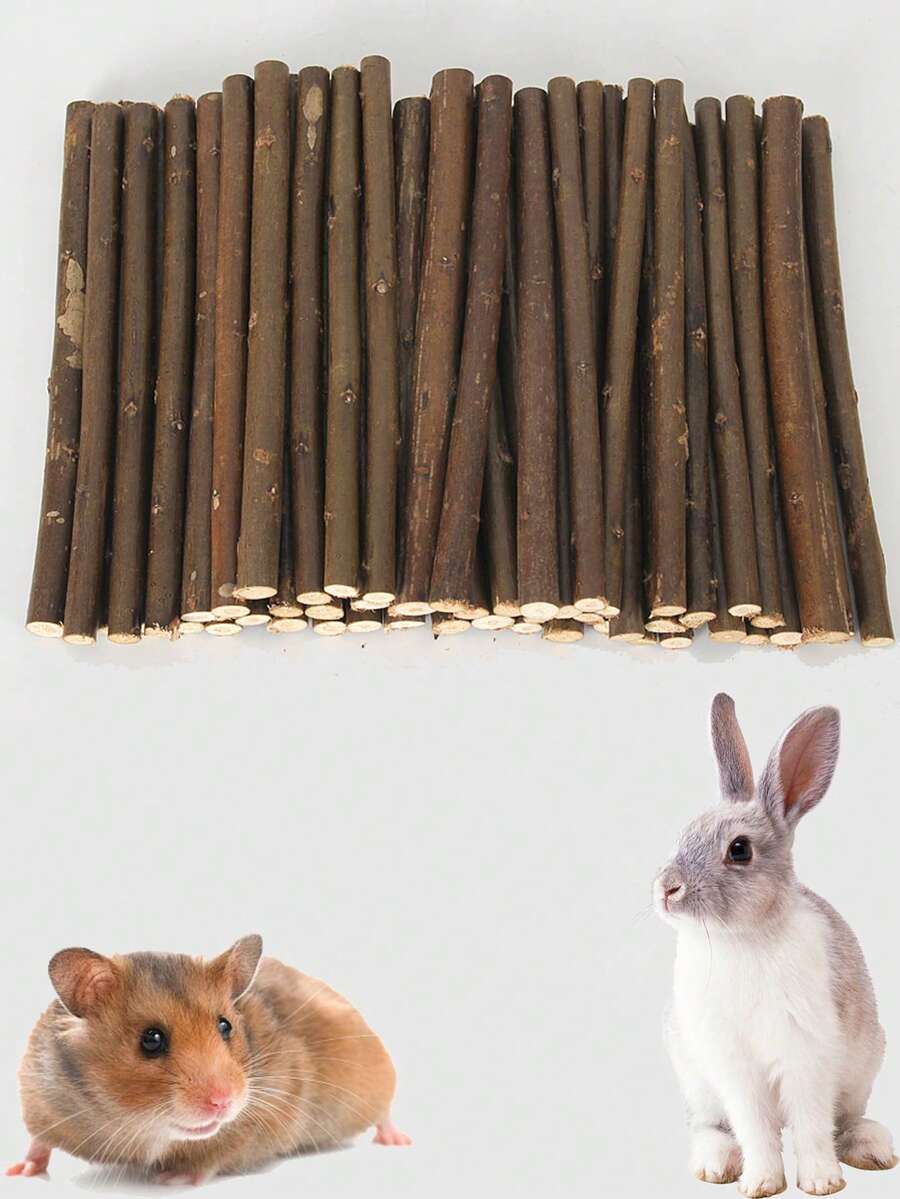 100克 15厘米 柳枝，宠物磨牙玩具，干柳条，适用于仓鼠、兔子和豚鼠，兔子用品，情人节礼物 - 彩色 - 查看 1