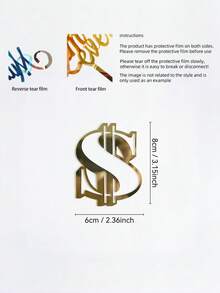 1個/3個/5個 壓克力美金符號蛋糕插牌，美金符號蛋糕插牌，金錢富裕主題蛋糕裝飾，適用於聖誕節、婚禮派對蛋糕裝飾 & 生日派對蛋糕裝飾用品 - 金色 - 查看 4
