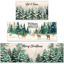YQQ 3 alfombrillas de cocina de Navidad y camionetas de granja color rojo búfalo a cuadros copos de nieve alfombras de baño tapete de invierno para Navidad hogar Navidad tapetes de cocina para piso5735 - verde - Ver 1