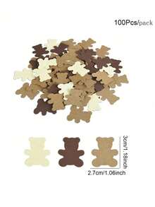 100pcs/Pack Teddy Bear Confetti, Suitable For Gender Reveal Parties, Bear Themed Birthday Parties, Table Scatter Decor, Baby Showers, Birthday Parties, Christmas, Mother's Day, Graduation Ceremonies And More - Multicolor - View 2