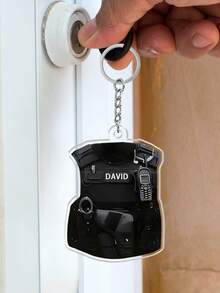 Llavero personalizado de SWAT y llavero de coche, texto personalizado, llavero de chaleco antibalas de SWAT, adorno de uniforme, regalo para SWAT, llavero personalizado de chaleco antibalas - Adorno de uniforme - Multicolor - Ver 2