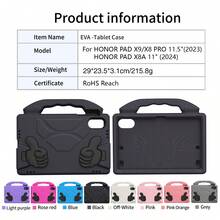 Apple 卡片夹 1 件黑色拇指握把夹，高品质 EVA 防震防摔平板电脑保护套