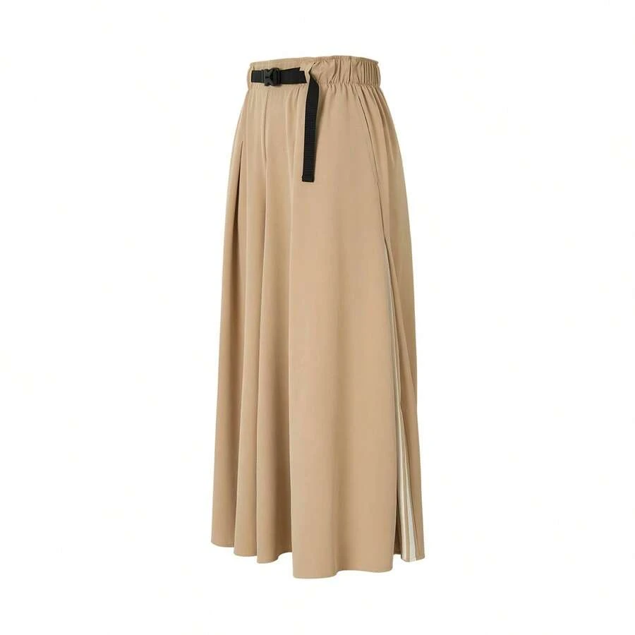 Adidas Pantalones casuales de mujer, pantalones deportivos de pierna ancha y pierna recta con tres rayas - Caqui - Ver 1