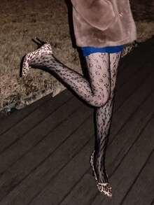 Sexy Rose Netzstrümpfe für Büro-Date Valentinstag - Verschiedenfarbig - Übersicht 4