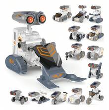 TendenciaKit De Juguete Educativo Ciencia Robot Solar Para Niños14en1Calidad premium - Gris - Ver 8