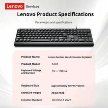 Lenovo K301 Wired Keyboard With USB Chiclet Design, Suitable For Office And Home Use, Desktop And Laptop Computers With Stand - Black - View 8