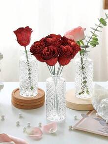 10 piezas Ramo de rosas multicolor brillante, rosas artificiales DIY adecuadas para boda, ducha nupcial, hogar, decoración de fiesta, Día de San Valentín, regalos del Día de la Madre