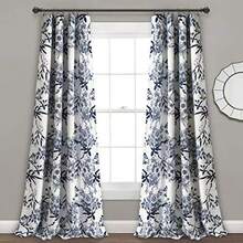 Decor - Cortinas botánicas de jardín con Estampado Floral de pájaros, para filtrar la luz, para Sala de Estar, Comedor, recámara (par), Azul Marino, 52 Pulgadas de Ancho x 84 Pulgadas de Largo(Azul marino 132.1An x 213.4Al cm (2 Paneles)) - Multicolor - Ver 1