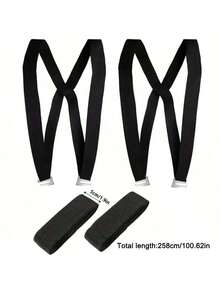 4pcs Heavy-Duty Furniture Moving Straps - Adjustable Black Shoulder Straps, Thick Durable Polyester Carrying Straps Suitable For Appliances, Sofas And Heavy Items - Home Office Moving Safety Lifting Aid Tool With Two-Hand Handle Design - one-size - View 2