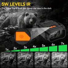 10x Digital Zoom Night Vision Goggles With 2000mAh Rechargeable Battery, 5W Infrared Light, Starlight Sensor, 20MP Night Vision Function, Suitable For Hunting, Survival, Night Exploration (For Day/Night Use)