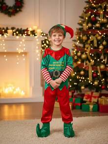 Disfraz Duende Navidad Niños Niñas Infantil Elfa Elfo Duendecilla Ayudante Santa Claus Pastorela - Rojo - Ver 5