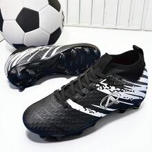 1 Pair New Soccer Shoes, Recommended For Teenagers, Students, Matches And Training, Low-Top, Long Studs, Non-Slip, Suitable For AG, FG, Soft Ground, Real Grass, Competition And Training, Lace-Up, Men's Soccer Shoes, High-Top, Professional Soccer Boots, Factory Direct - Black and White - View 7