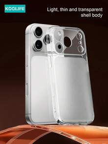 Koolife 1pc 17promax Phone Case, New Large Window Semi-Transparent Phone Protective Cover, Large Window, Ultra-Thin Transparent Matte Finish Precise Cutouts, Anti-Fingerprint, Compatible With IPhone 17ProMax/17/17Pro/16/16Pro/16ProMax - White - View 4