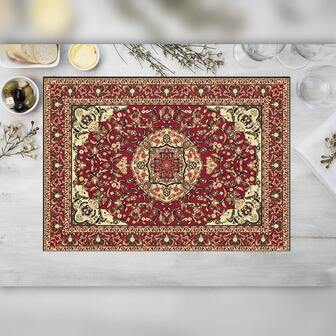 [Opción popular] 1 pieza/4 piezas/8 piezas Manteles individuales con estampado floral vintage impermeables, manteles, decoración bohemia, estilo minimalista clásico, decoración de mesa de cocina y comedor del hogar, accesorios elegantes para vajilla, 12x18 pulgadas