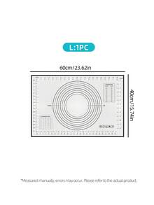 1pc Kneading Board, Pastry Mat, Extra Non Stick Baking Mat With Measurement, Fondant Mat, Counter Mat, Dough Rolling Mat, Pie Crust Mat, Roll Up Receive Kneading Pad, Back To School
