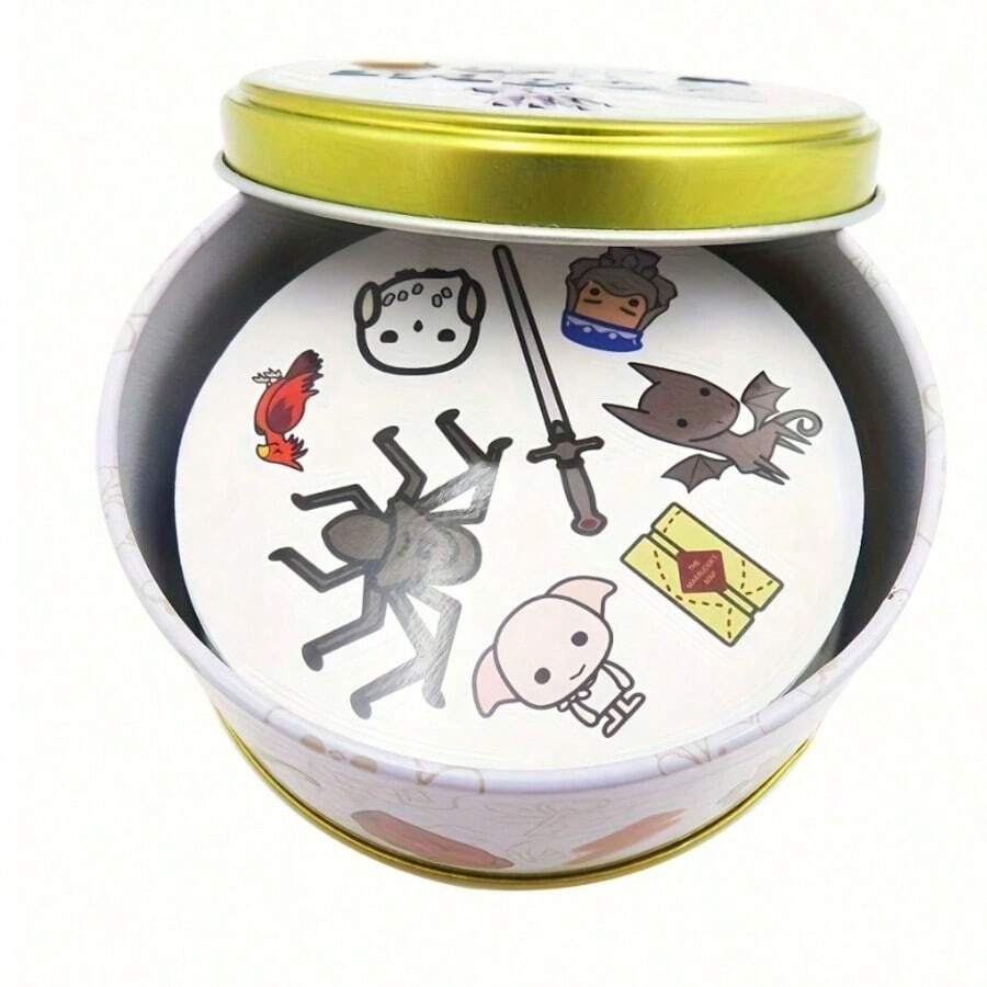 Magical Creatures Matching Card Game Iron Box Packaging- Family Party Game Featuring Dobby, Spiders & Wizards- Fast-Paced Visual Matching Game For Potterheads & Kids - Multicolor - View 1