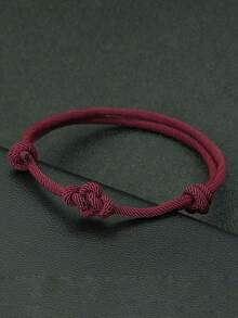 1条幸运手工编织心形结红色绳手链，男女皆宜，可作礼物 - 3mm手繩 - 查看 13